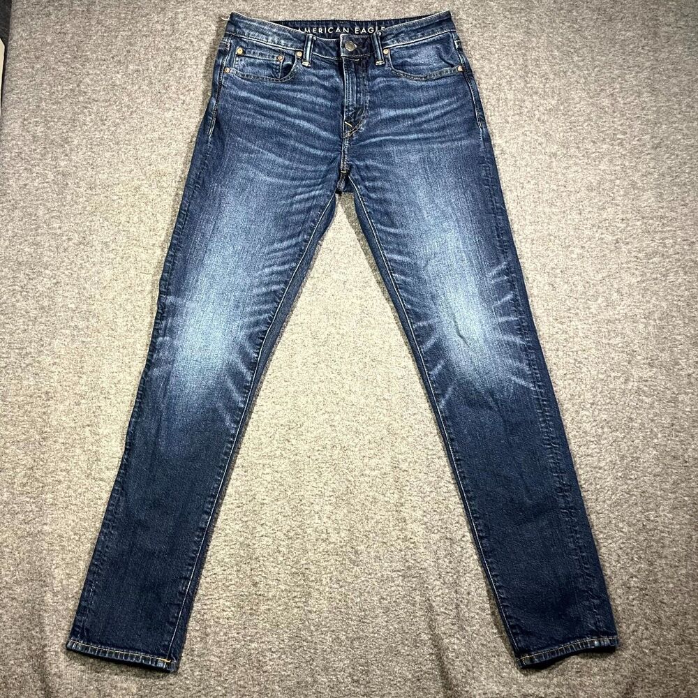 American Eagle Jeans Mens 29x34 (A:30x32.5) Athletic fit Whiskered Flex Denim - Picture 1 of 12